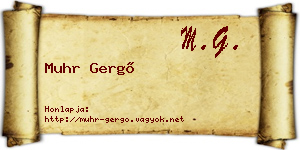 Muhr Gergő névjegykártya